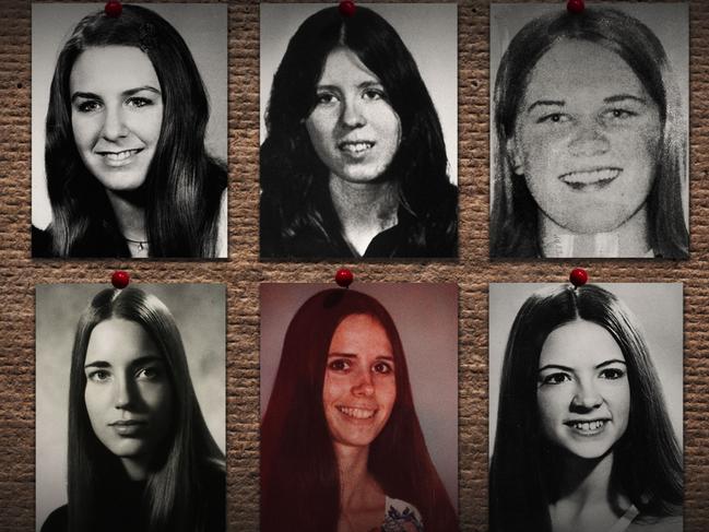 Several of Ted Bundy's victims, revealing their similarities. Picture: Netflix