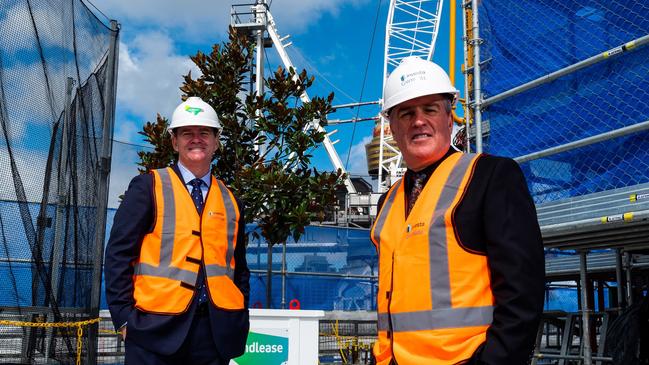 Investa's Mark Tait and Michael Cook at 60 Martin Place in Sydney.