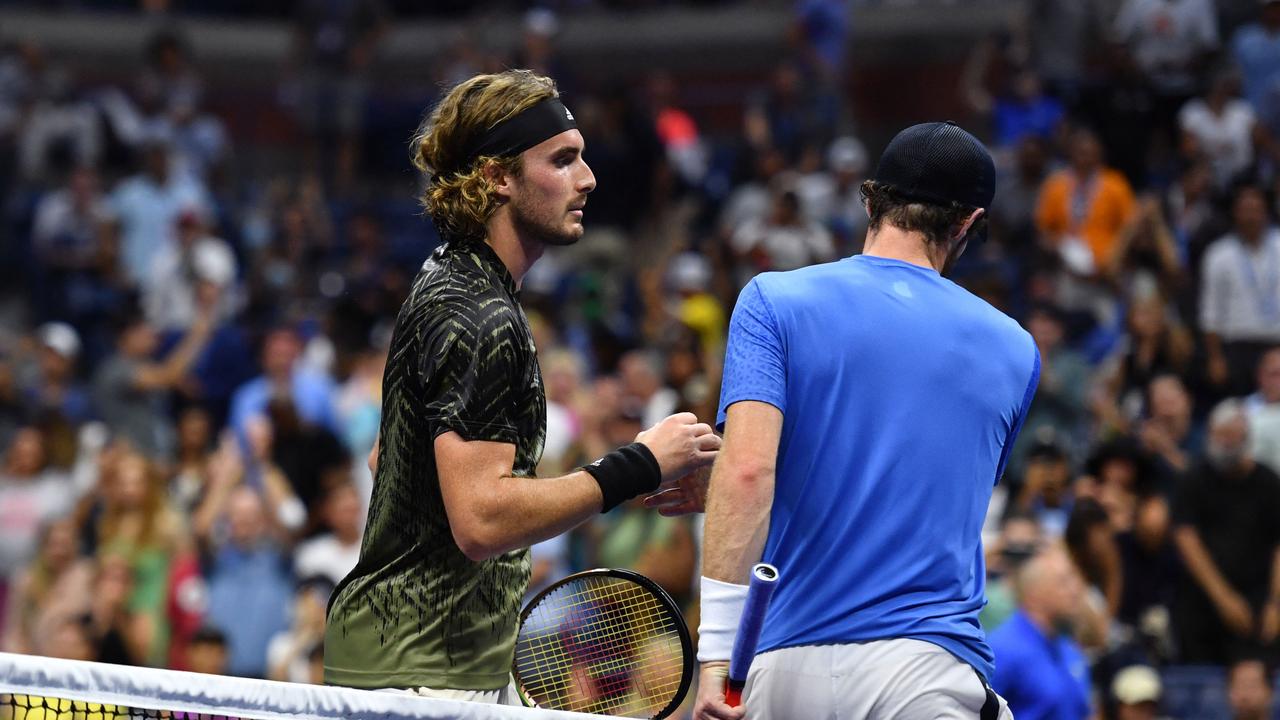 There was no love lost between Stefanos Tsitsipas (L) and Britain's Andy Murray. Picture: AFP