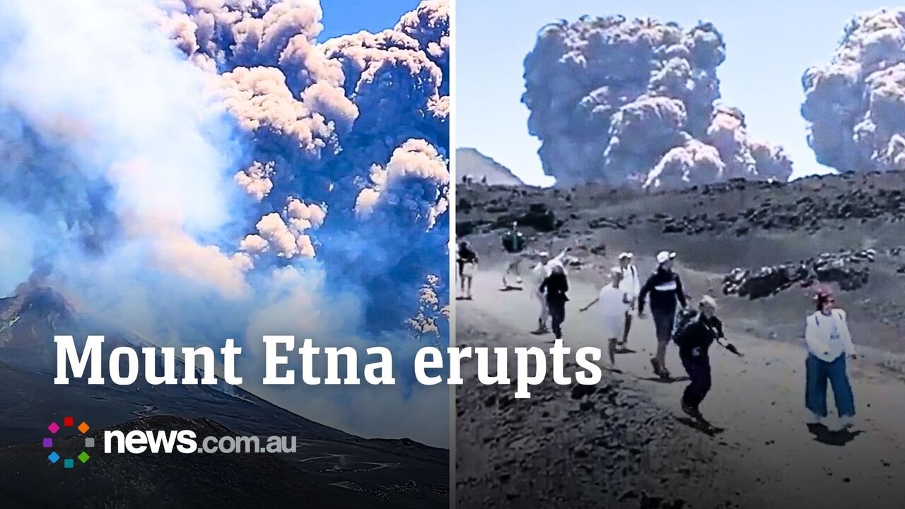 Tourists flee as Mt Etna volcano erupts in Italy