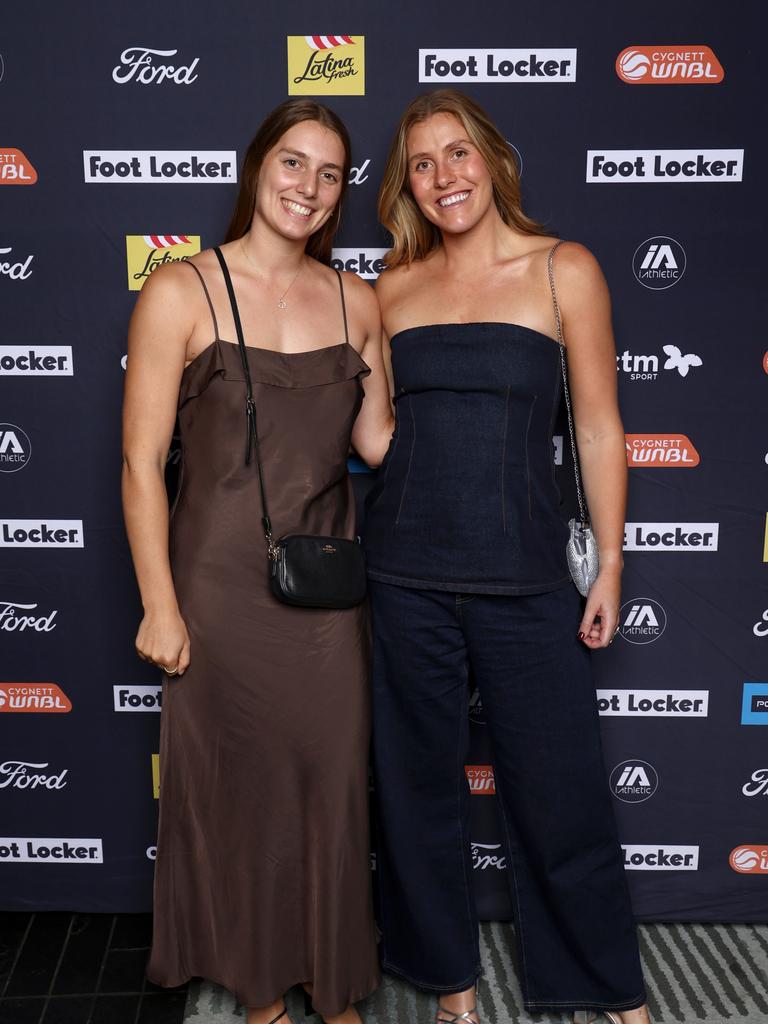 The Lightning’s Izzy Borlase and Georgia Pinaeu at the WNBL awards. Photo by Graham Denholm/Getty Images for WNBL