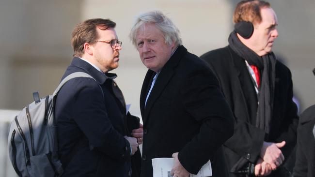 Boris Johnson at Donald Trump’s inauguration. Picture: Joe Raedle/Getty Images/AFP