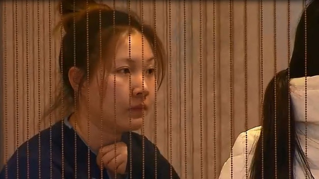 Yueqiong Fu during a police investigation at The Medi Beauty. Picture: Nine News