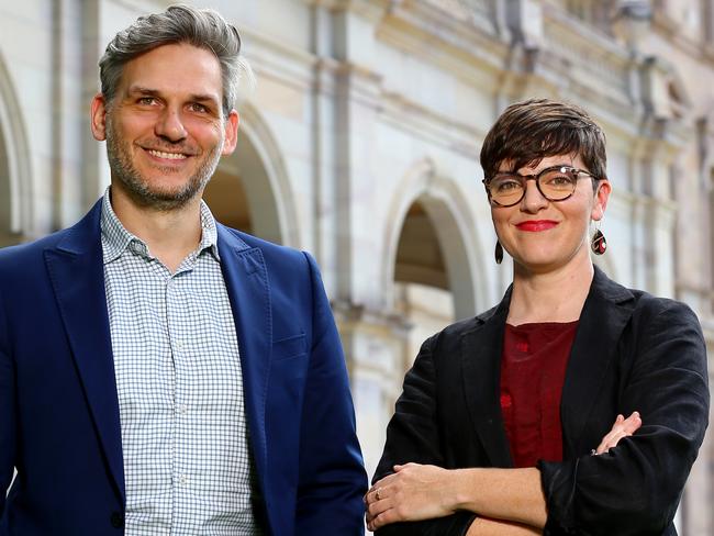 Queensland Greens MPs Michael Berkman and Amy MacMahon talk about the parties chances at next years elections. Brisbane Thursday 23rd February 2023 Picture David Clark