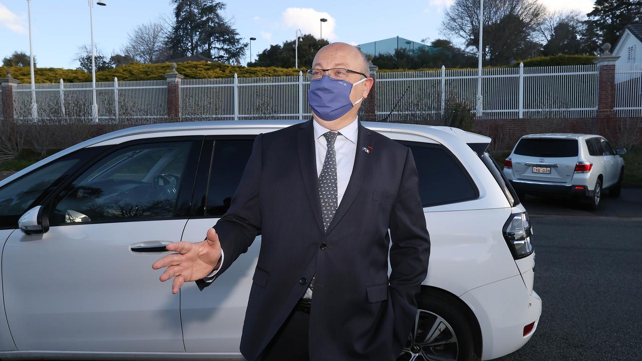 France's Ambassador to Australia, Jean-Pierre Thebault outside the French Embassy in Canberra. Picture: Newswire/Gary Ramage