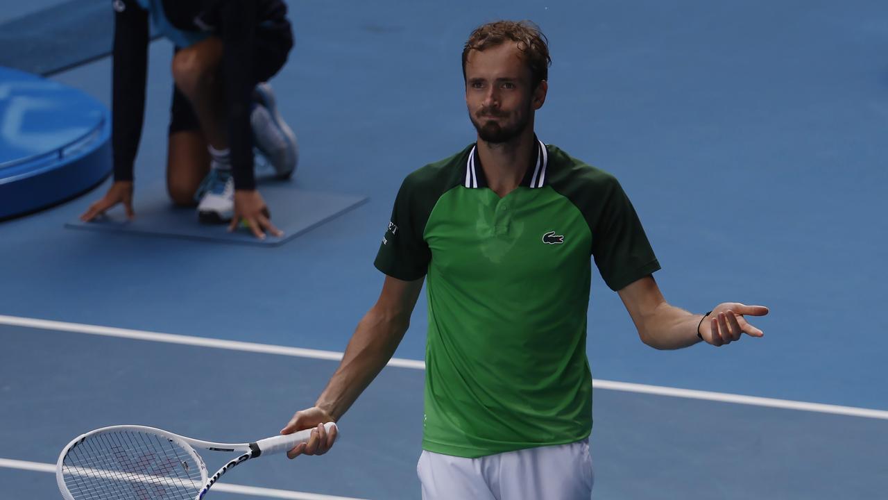 Daniil Medvedev has picked up the only fine from the top four men of the 2024 Australian Open. Picture: Michael Klein