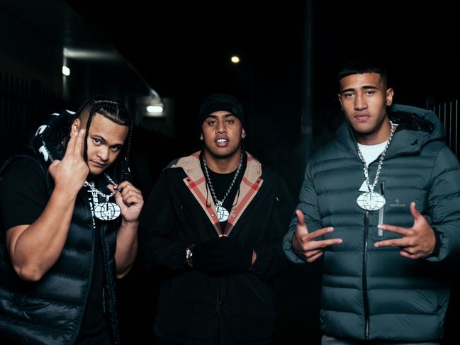 Sydney rap group OneFour members Spenny, J Emz and Pio 'YP' Misa.