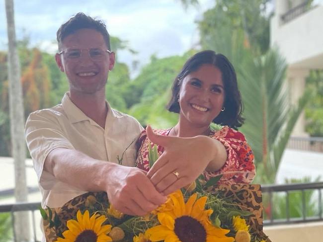 Nova breakfast radio co-host Ben Harvey has become engaged to his, longtime partner, Samantha Wallace. Picture: supplied.