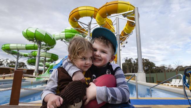Dominic, 4 and Alba, 2, have fun at Gumbuya World. Picture: Valeriu Campan