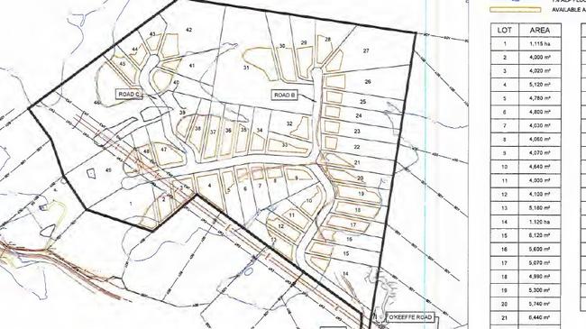 The owners of a 41ha block of land at Mother Mountain, off Noosa Rd, have unveiled plans to cut it into 49 lots.