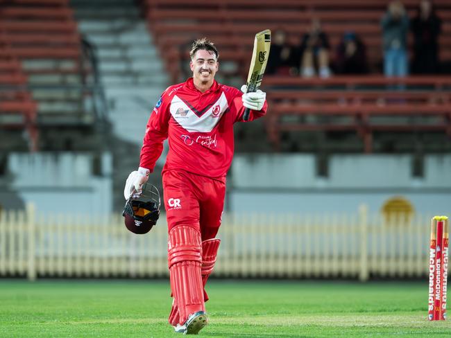 Blake Nikitaras brings up his century for St George in the grand final at North Sydney Oval. Picture: Ian Bird Photography