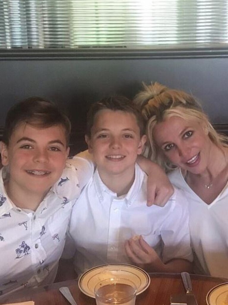 Britney Spears with sons, Jayden and Sean.