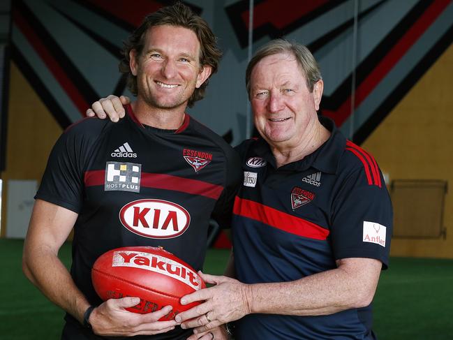 James Hird and Kevin Sheedy. Picture: Wayne Ludbey.