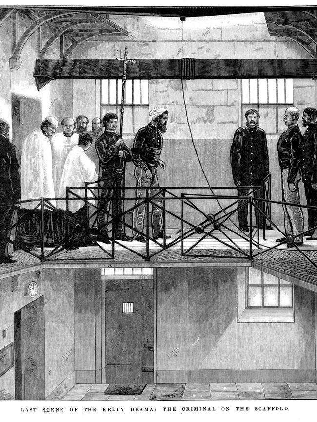 An illustration of the hanging of Ned Kelly. Picture: Supplied