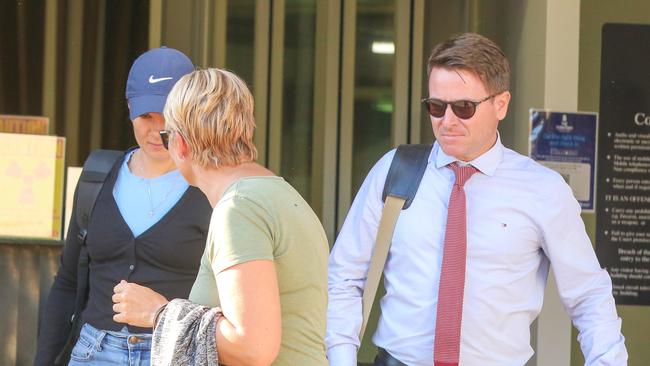 Laura Adele Hinks leaves Darwin Local Court with her lawyer Matt Hubber after having her bail was granted in August. Picture: Glenn Campbell