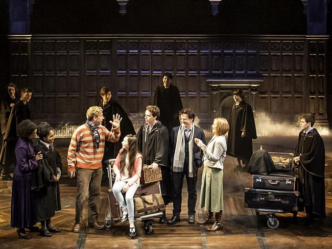The cast of Harry Potter and the Cursed Child performing in London. Picture: AAP
