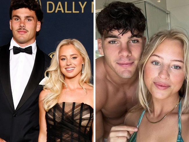 NRL fans all made the same joke as Herbie Farnworth and Lily Pickles walked the red carpet at the Dally M Awards. Pictures: The Daily Telegraph, Instagram