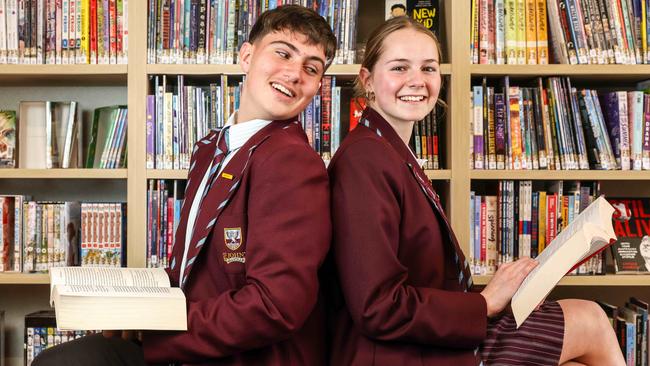 St John’s Grammar School Year 10 students Lachlan Fisher, 16 and Liv Tijdhof, 15. Picture: Russell Millard Photography