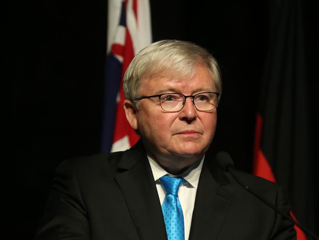 Former PM Kevin Rudd said Trump’s tariffs on China is the beginning of a trade war. Picture: Kym Smith