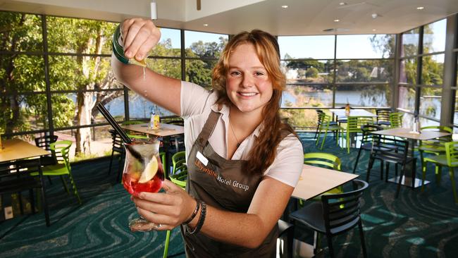 Riverview Tavern team member Charlie Milner, with a draught Lychee & Lime cocktail. Picture: Shae Beplate.