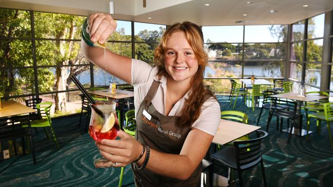 Riverview Tavern team member Charlie Milner, with a draught Lychee &amp; Lime cocktail. Picture: Shae Beplate.