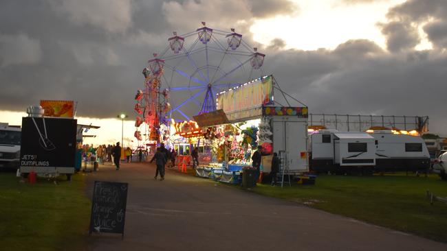 Sunset over the Warrnambool Show as the evening arrives.