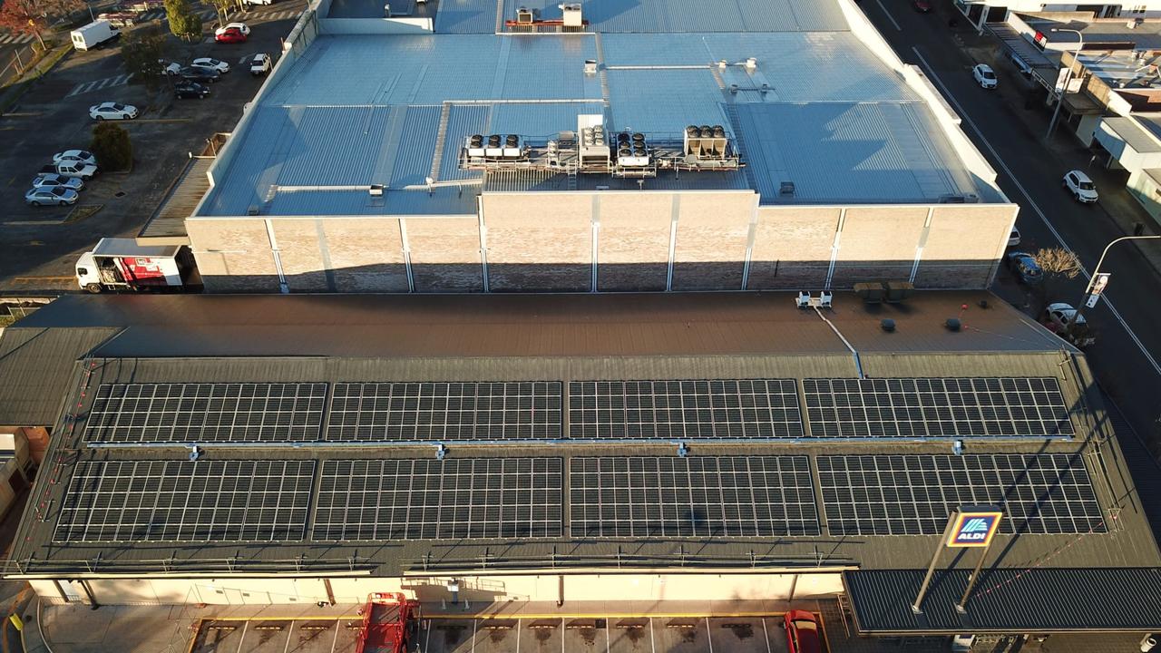 SOLAR POWER: ALDI Nowra with solar panels.