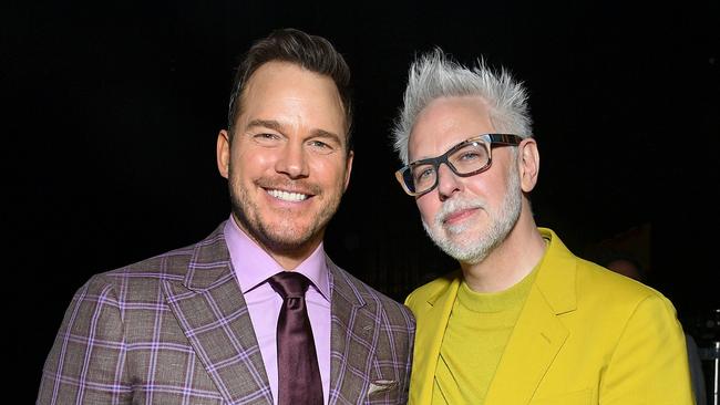 Chris Pratt and James Gunn at the Guardians of the Galaxy Vol. 3 World Premiere at the Dolby Theatre in Hollywood, California on April 27, 2023. Picture: Charley Gallay/Getty Images for Disney