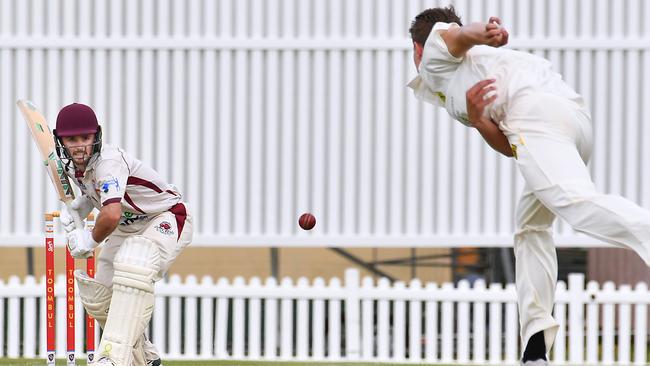 Toombul batsman Oliver West Cricket action between Toombul and Wests. Saturday December 17, 2022. Picture: John Gass