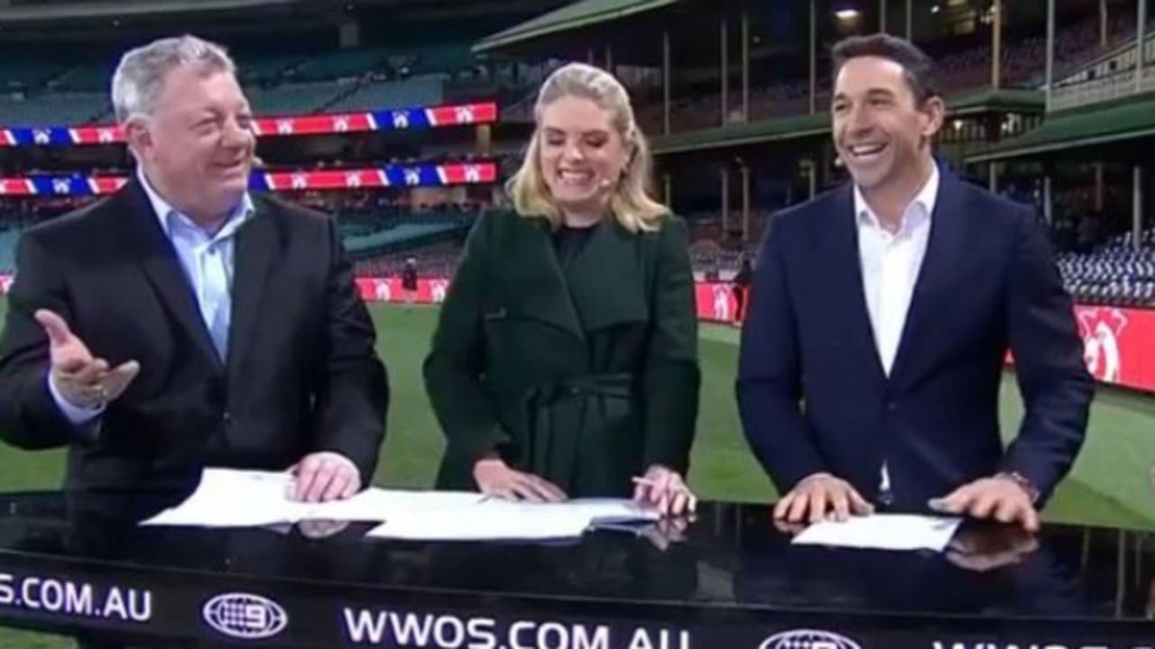 Phil Gould with Erin Molan and Billy Slater.