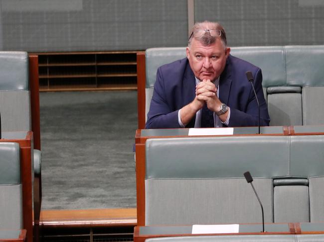 Liberal member for Hughes Craig Kelly in the House of Representatives after Turnbull made an extraordinary intervention on the election timing and preselection for him. Picture: Gary Ramage