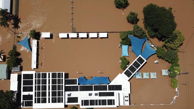 The Maryborough Aquatic Centre in the aftermath of the February floods.