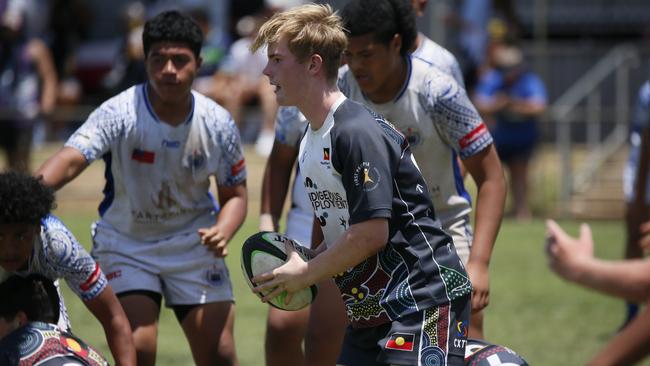 Action at the 2023 Pasifika youth rugby cup at Whalan reserve.