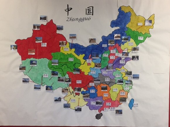 A map of China in the Confucius classroom at a Sydney school.