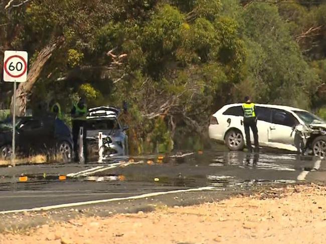 49-year-old Hewett man has died and two children have been injured after their black Volkswagen collided with another car on Uley Road at Craigmore. Picture 7News