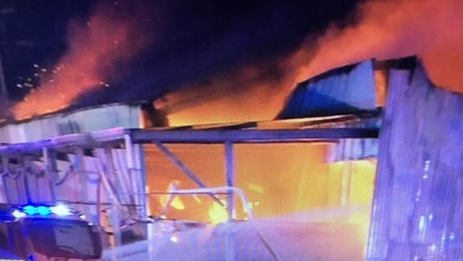 An industrial fruit &amp; veg shed at Lewiston has been destroyed leaving a damage bill of $2.5 million. Picture: Peter Caldicott/7NewsAdelaide