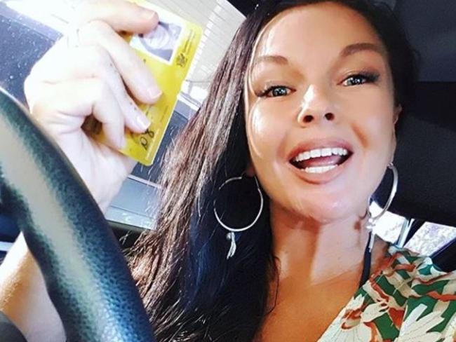 Schapelle Corby behind the wheel of a car after she got her licence. Picture: Instagram