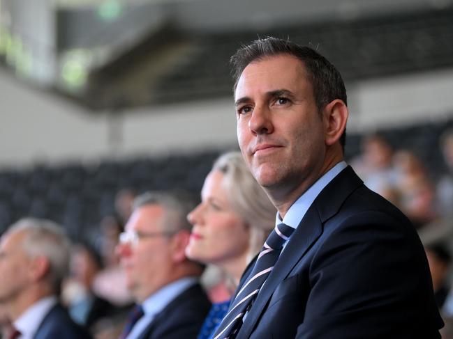 BRISBANE, AUSTRALIA - Newswire Photos - APRIL 23, 2023. Australian Treasurer Jim Chalmers looks on during an Australian citizenship ceremony for permanent residents from New Zealand.Picture: Dan Peled / NCA Newswire