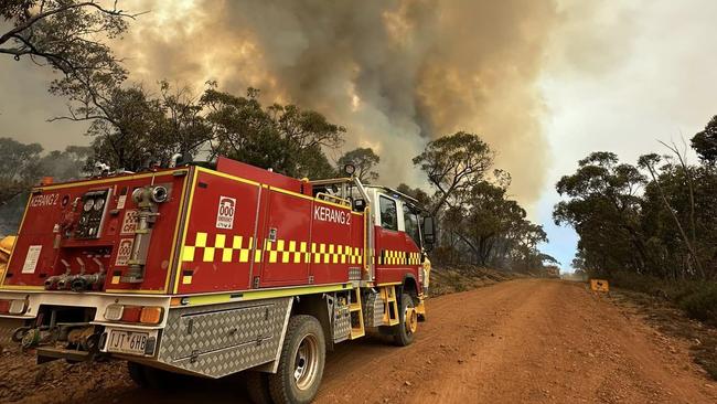 A Kerang CFA crew assists with back burning in the Grampians. Picture: Facebook / Kerang Fire Brigade