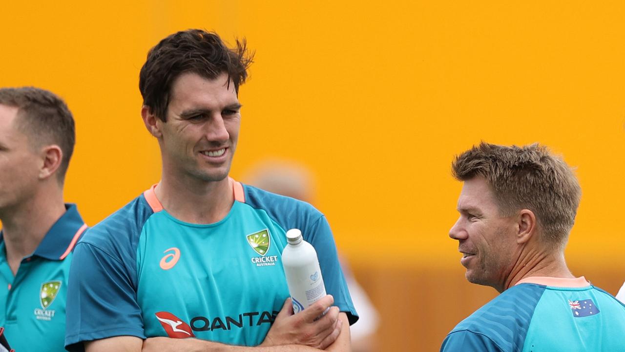 Pat Cummins (left) has been pleased with Warner’s form. (Photo by Ryan Pierse/Getty Images)