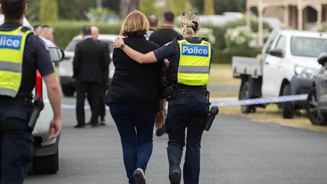 MELBOURNE AUSTRALIA - Newswire Photos MARCH 12TH 2024 : A man has been found dead outside a home on a quiet street in Buchanan Place Greenville, triggering an investigation by the homicide squad. PICTURE : NCA Newswire / Nicki Connolly