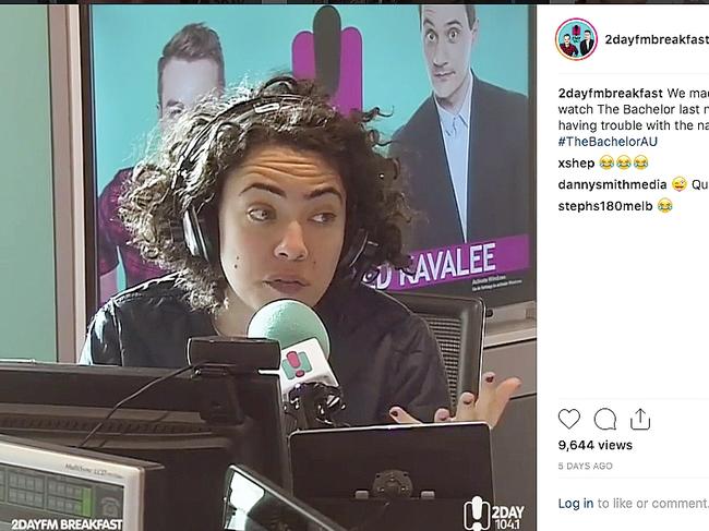 Ash London during her breakfast radio show debut. Picture: Instagram