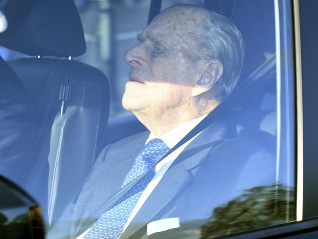 Prince Philip also made a rare public appearance. Picture: Joe Giddens/PA via AP