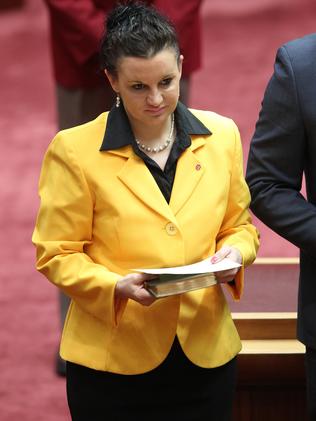 Senator Jacqui Lambie is sworn in. Picture: Gary Ramage