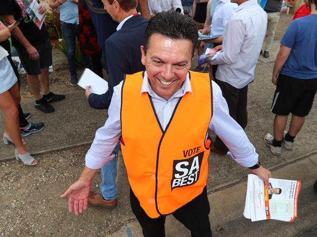 17.3.2018.South Australia Election 2018 -  VINCENT TARZIA (ALP HARTLEY)and NICK XENOPHON(SA BEST) at Campbelltown Uniting Church Hall. PIC TAIT SCHMAAL.