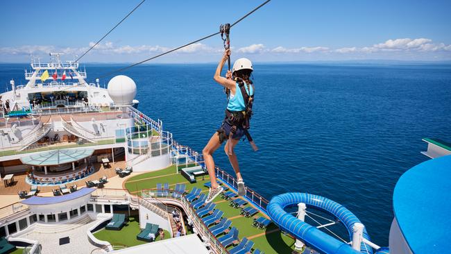 Kids can soar over the deck on a flying fox. Picture: Angela Saurine.