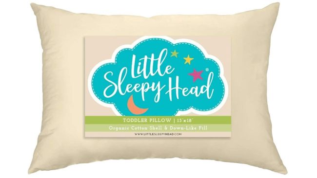 A Little Pillow Company Toddler Pillow (13x18) in White & Prints - No Pillowcase Needed - Hypoallergenic - Machine Washable 