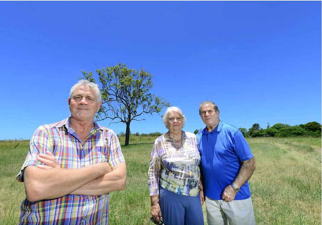 TAKING A STAND: Gervase Pender and Bernadette and Warren Stone’s homes will be sandwiched between small lot estates under a new proposal. Picture: DAVID NIELSEN