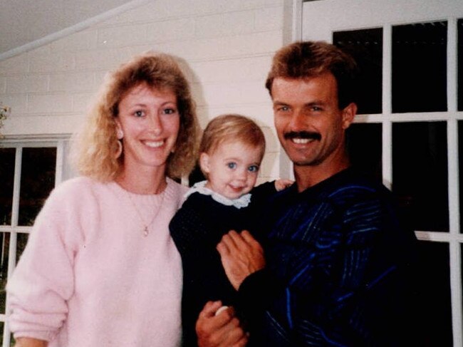 Bronwyn and Jon Winfield with their daughter Lauren (centre).