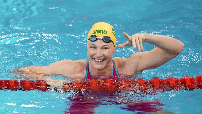 Cate Campbell celebrates after win.                     Photo by Lintao Zhang/Getty Images